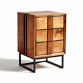 Wooden chest of drawers with six storage compartments in brown 40 x 40 x 70cm