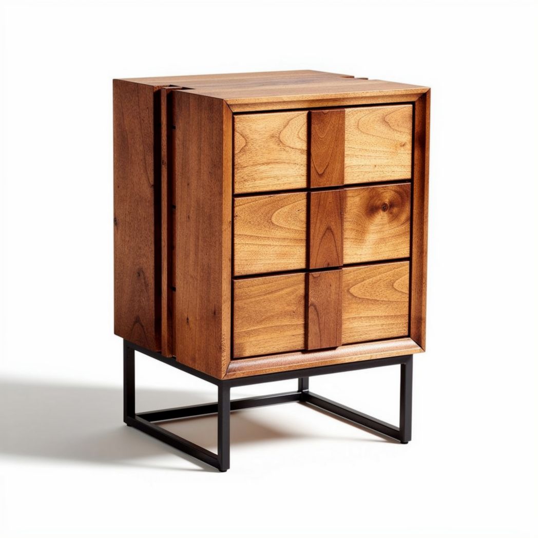 Wooden chest of drawers with six storage compartments in brown 40 x 40 x 70cm