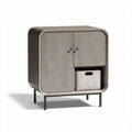 Wooden side cabinet with two doors and open shelf space 80 x 40 x 75cm