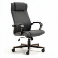 Ergonomic office chair with adjustable headrest and fabric upholstery in gray 80 x 60 x 120cm