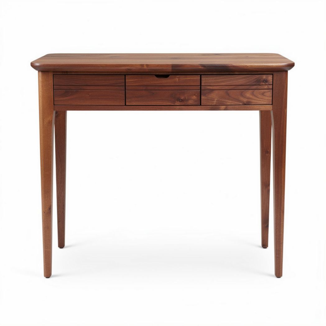 Wooden writing desk with three drawers and tapered legs 120 x 60 x 75cm
