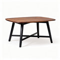Wooden coffee table with black metal legs 120 x 80 x 75cm for living room use