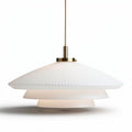 Modern pendant light fixture with frosted glass shade and brass accent 30 x 30 x 15cm